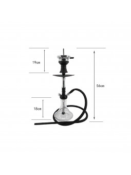 RMAN Wasserpfeife Aluminium Hookah 55cm Shisha mit Shisha Schläuchen  Kohlezange